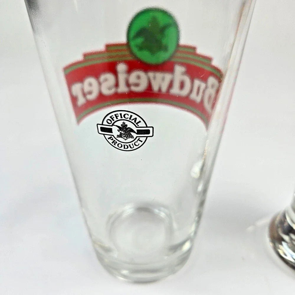 1989, 1996 Vintage Budweiser Holiday Clydesdales‎ & Frog Pilsner Beer Glasses